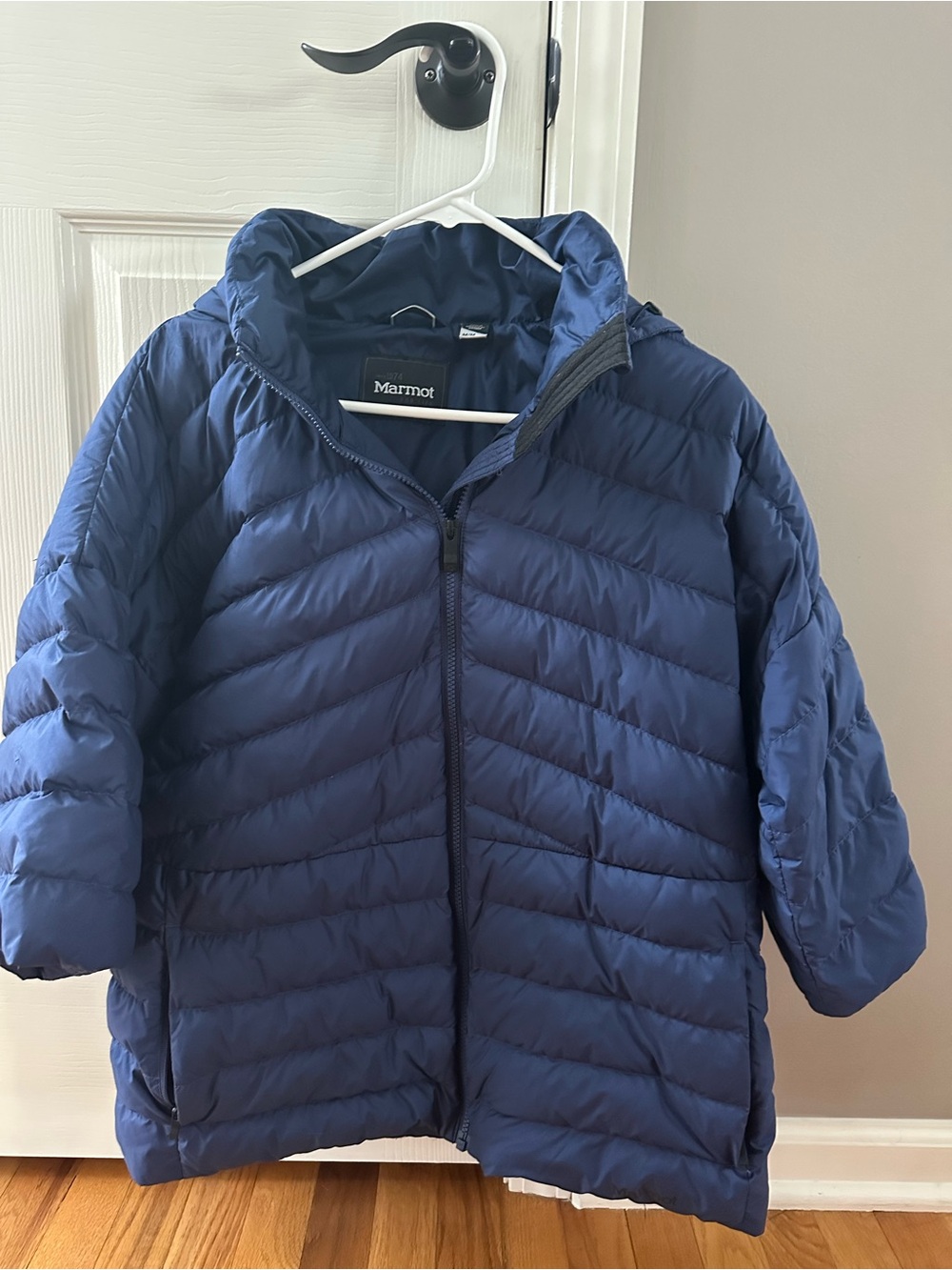 Marmot Women's Hooded Chevron Quilted Down Puffer Jacket